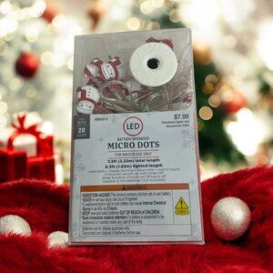 Snowman Indoor Light Set 20 Count 7.3 ft. Christmas Lights Battery Operated NEW